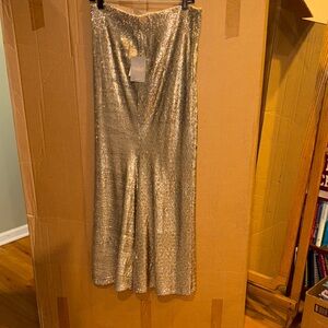 Anthropology Gold Sequin mermaid   Long Skirt